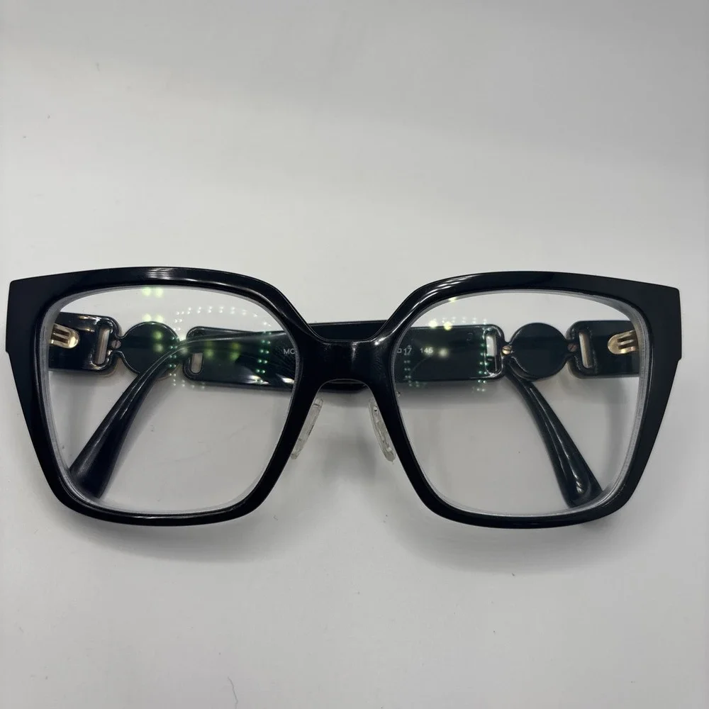 Versace Eyeglasses Mod 3371-D GB1 Shiny Black/Gold Cat Eye 54-17-145 Frame #C202